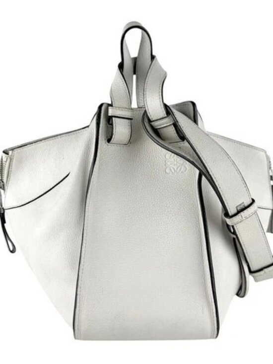 Loewe Handbags - Auth LOEWE Hammock Shoulder Bag Handbag White Leather/Silvertone - z8614